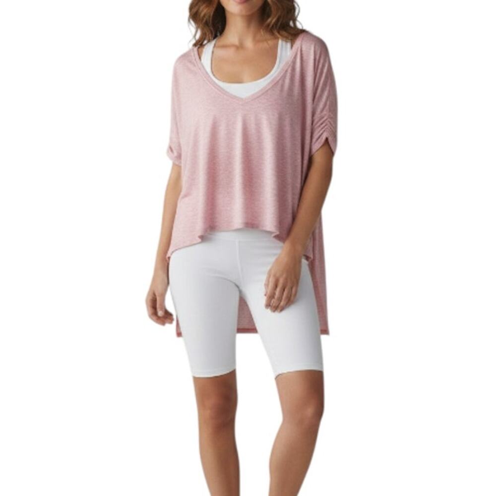 LULULEMON My Mantra V-Neck Hi Low Top Tunic Sz 12/14 Pink Athletic Everyday
